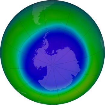 Antarctic ozone map for 2006-09
